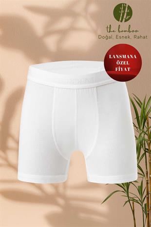 Erdem Weweus Beyaz Erkek Çocuk Süper İnce Doğal Bambu Boxer 3365