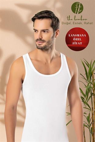 Weweus Beyaz Erkek Süper İnce Doğal Bambu Lüks Sporcu Atlet 1115