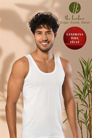 Weweus Beyaz Süper İnce Erkek Doğal Bambu Lüks Atlet 1114