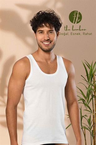 Weweus Beyaz Süper İnce Erkek Doğal Bambu Lüks Atlet 1114