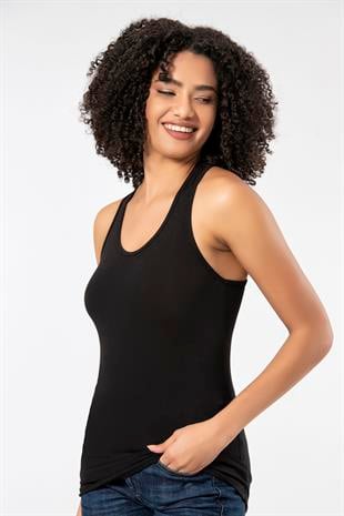 Weweus Siyah Bayan Süper İnce Doğal Bambu Lüks Sporcu Atlet Tshirt Body  2313