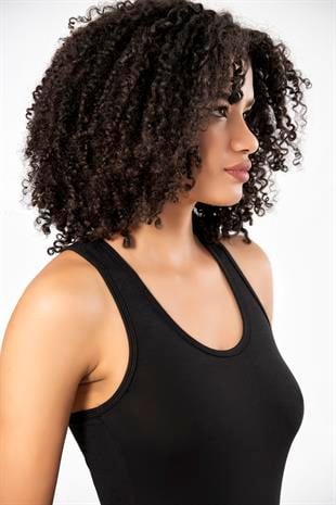 Weweus Siyah Bayan Süper İnce Doğal Bambu Lüks Sporcu Atlet Tshirt Body  2313