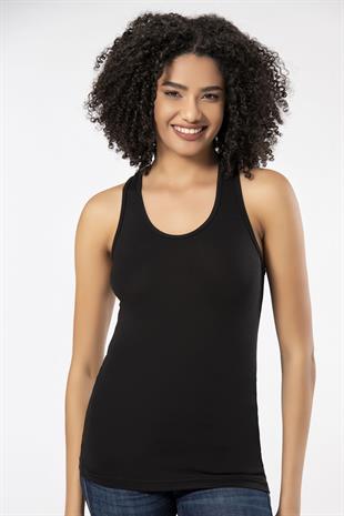 Weweus Siyah Bayan Süper İnce Doğal Bambu Lüks Sporcu Atlet Tshirt Body  2313