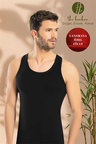 Weweus Siyah Erkek Süper İnce Doğal Bambu Lüks Sporcu Atlet 1115