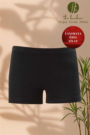 Weweus Siyah Kız Çocuk Süper İnce Doğal Bambu Lüks Boxer 4330