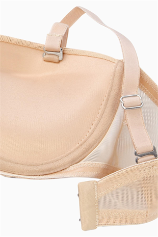 Alisa Mesh Kumaş Straplez Sütyen - Push Up Dolgulu - Premium Basic - 2227 - Ten