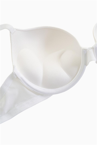 Andes Basic Mikro Kumaş Sütyen-Double Push Up Ekstra Dolgulu Balenli-2527-Beyaz