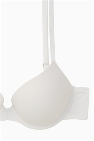 Andes Basic Mikro Kumaş Sütyen-Double Push Up Ekstra Dolgulu Balenli-2527-Beyaz