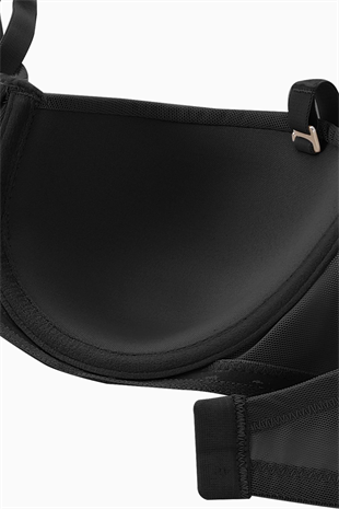 Anka Mesh Kumaş Straplez Sütyen - Desteksiz -  Premium Basic - 2228 - Siyah