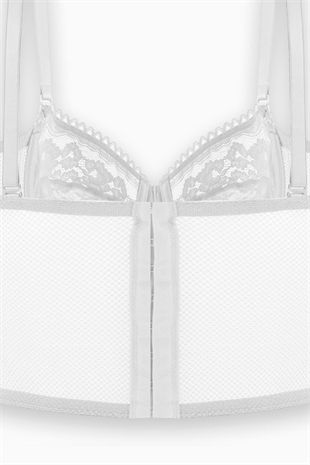 Dantelli Büstiyer Sütyen - Pedsiz - Fashion - 2500 - Ekru