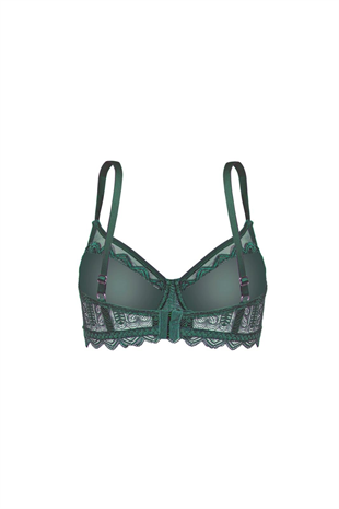 Dantelli Minimizer Sütyen - Yarı Sünger Destekli, Balenli - Fashion - 2483 - Yeşil