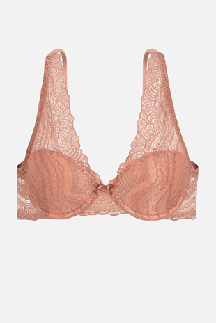 Dantelli Sütyen - Dolgusuz - 2277 - Gül Kurusu