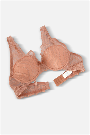 Dantelli Sütyen - Dolgusuz - 2277 - Gül Kurusu