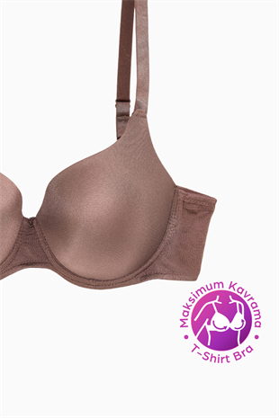 Eva Toparlayıcı Mikro Sütyen - Dolgusuz - Basic - 2531 - Bronz Kahve