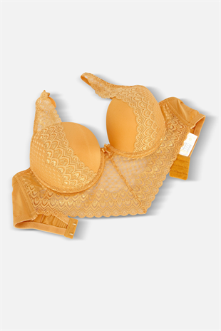 Kyle Dantelli Sütyen - Dolgusuz, Balenli - 6011 - Hardal