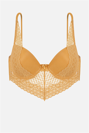 Kyle Dantelli Sütyen - Dolgusuz, Balenli - 6011 - Hardal