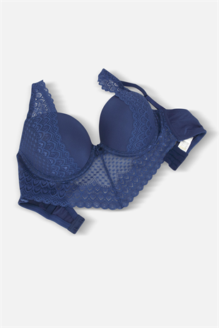 Kyle Dantelli Sütyen - Dolgusuz, Balenli - 6011 - Lacivert