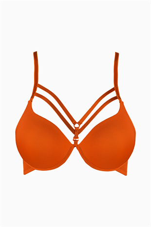 Lana Mikro Kumaş Sütyen-Push Up Dolgulu-2140-Turuncu