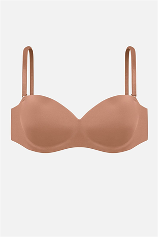 Lotus Lazer Dikişsiz Balensiz Push Up Sütyen - 2818 - Bronz Kahve