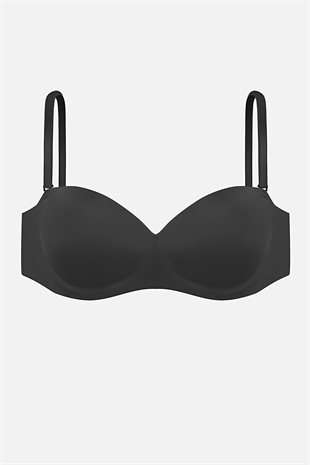 Lotus Lazer Dikişsiz Balensiz Push Up Sütyen - 2818 - Siyah