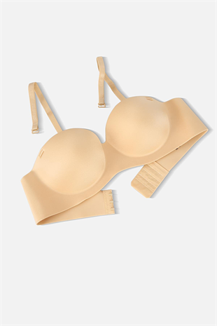 Lotus Lazer Dikişsiz Balensiz Push Up Sütyen - 2818 - Ten