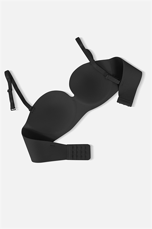 Lotus Lazer Dikişsiz Balensiz Push Up Sütyen - 2818 - Siyah