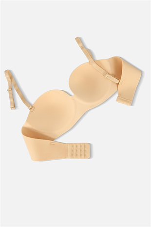 Lotus Lazer Dikişsiz Balensiz Push Up Sütyen - 2818 - Ten
