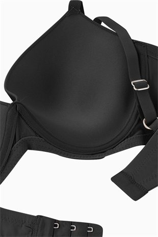 Luna Mikro Sütyen - Soft Push Up, Yarı Dolgulu - Premium Basic - 2222 - Siyah
