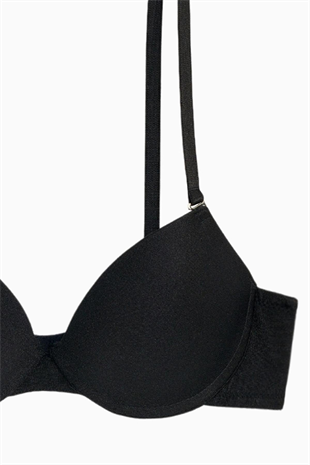 Luna Tak-Çıkar Askılı Mikro Sütyen - Soft Push Up, Yarı Dolgulu - Basic - 2533 - Siyah