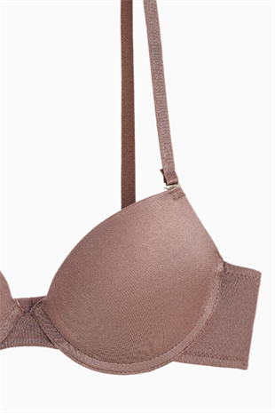 Luna Tak-Çıkar Askılı Mikro Sütyen - Soft Push Up, Yarı Dolgulu - Basic - 2533 - Bronz Kahve