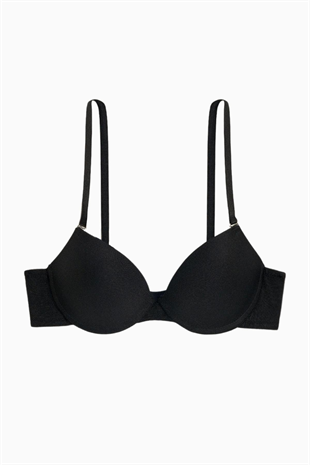 Luna Tak-Çıkar Askılı Mikro Sütyen - Soft Push Up, Yarı Dolgulu - Basic - 2533 - Siyah