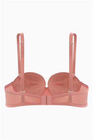 Olympos Straplez Mikro Sütyen - Double Push Up, Ekstra Dolgulu - Basic - 2536 - Gül Kurusu