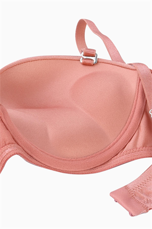Olympos Straplez Mikro Sütyen - Double Push Up, Ekstra Dolgulu - Basic - 2536 - Gül Kurusu