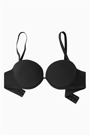 Olympos Tak-Çıkar Askılı Mikro Sütyen - Double Push Up, Ekstra Dolgulu, Midesiz - Premium Basic - 2499 - Siyah