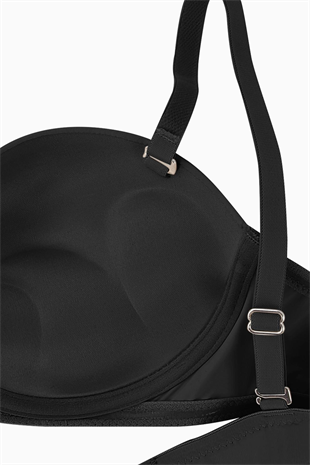 Olympos Tak-Çıkar Askılı Mikro Sütyen - Double Push Up, Ekstra Dolgulu, Midesiz - Premium Basic - 2499 - Siyah