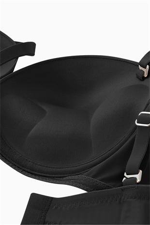Olympos Tak-Çıkar Askılı Mikro Sütyen - Double Push Up, Ekstra Dolgulu - Premium Basic - 2498 - Siyah