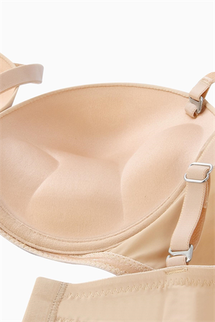 Olympos Tak-Çıkar Askılı Mikro Sütyen - Double Push Up, Ekstra Dolgulu - Premium Basic - 2498 - Ten