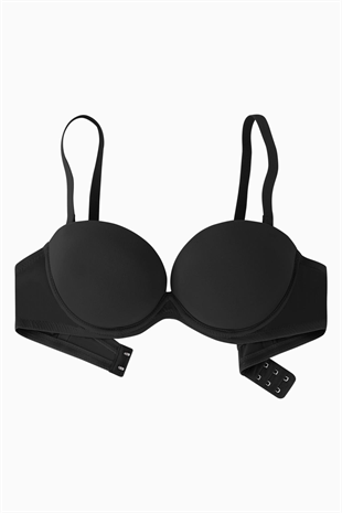 Olympos Tak-Çıkar Askılı Mikro Sütyen - Double Push Up, Ekstra Dolgulu - Premium Basic - 2498 - Siyah