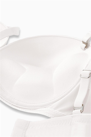 Olympos Tak-Çıkar Askılı Mikro Sütyen - Double Push Up, Ekstra Dolgulu, Midesiz - Premium Basic - 2499 - Ekru