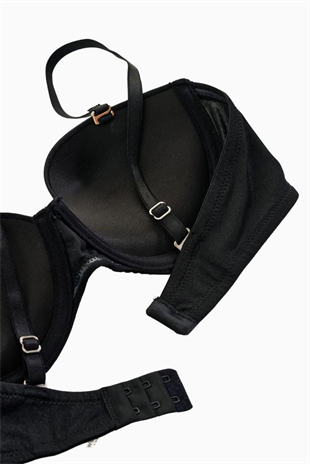ROSALİ PUSH UP DOLGULU SÜTYEN/SİYAH-TEN/75B
