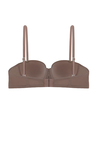 Rosali Tak-Çıkar Askılı Straplez Mikro Sütyen - Push Up, Dolgulu  - Basic - 2539 - Bronz K