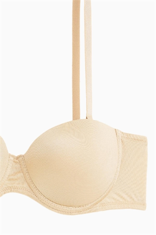 Rosali Tak-Çıkar Askılı Straplez Mikro Sütyen - Push Up, Dolgulu  - Basic - 2539 - Ten