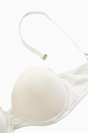 Rosali Tak-Çıkar Askılı Straplez Mikro Sütyen - Push Up, Dolgulu  - Basic - 2539 - Ekru