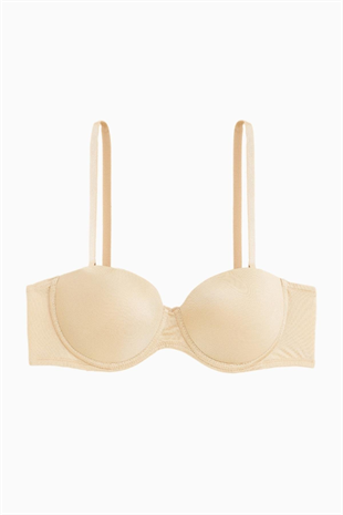Rosali Tak-Çıkar Askılı Straplez Mikro Sütyen - Push Up, Dolgulu  - Basic - 2539 - Ten