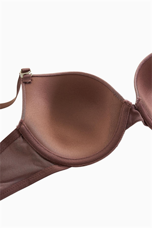 Weweus Alba - T shirt Bra Desteksiz Maksimum Kavrama ve Kusursuz Form - Tak Çıkar Askılı - Bronz Kahve - 2535