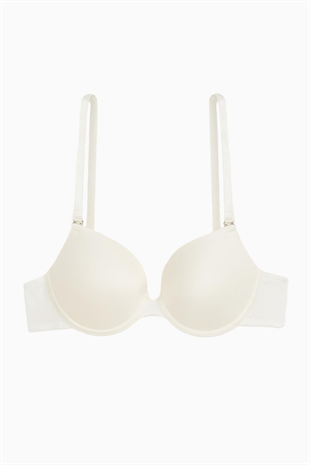 Weweus Alba - T shirt Bra Desteksiz Maksimum Kavrama ve Kusursuz Form - Tak Çıkar Askılı - Ekru - 2535