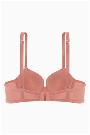 Weweus Alba - T shirt Bra Desteksiz Maksimum Kavrama ve Kusursuz Form - Tak Çıkar Askılı - Gül Kurusu - 2535