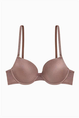 Weweus Alba - T shirt Bra Desteksiz Maksimum Kavrama ve Kusursuz Form - Tak Çıkar Askılı - Bronz Kahve - 2535