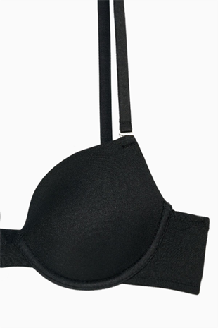 Weweus Alba - T shirt Bra Desteksiz Maksimum Kavrama ve Kusursuz Form - Tak Çıkar Askılı - Siyah - 2535