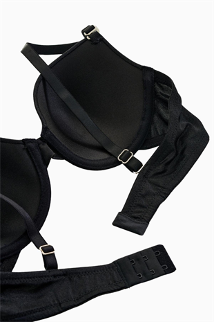 Weweus Alba - T shirt Bra Desteksiz Maksimum Kavrama ve Kusursuz Form - Tak Çıkar Askılı - Siyah - 2535